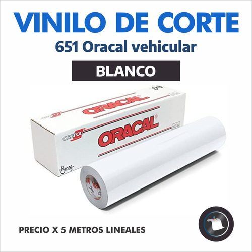 Vinilo Oracal Vehicular 651 Blanco 1.22 Mts De Ancho X 5mt.