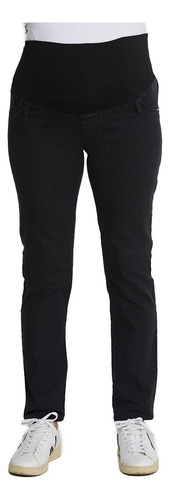 Jean Maternal Negro Clasico Faja Algodon Art 2464 Que Sera