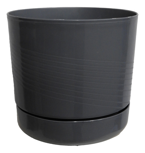 Set 3 Pz Maceta 22 Cm Edenika Con Plato Interior Exterior