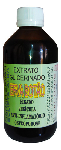 Extrato Glicerinado De Erva Botão 200 Ml (orgânico) Sabor ERVA BOTÃO GLICERINADO