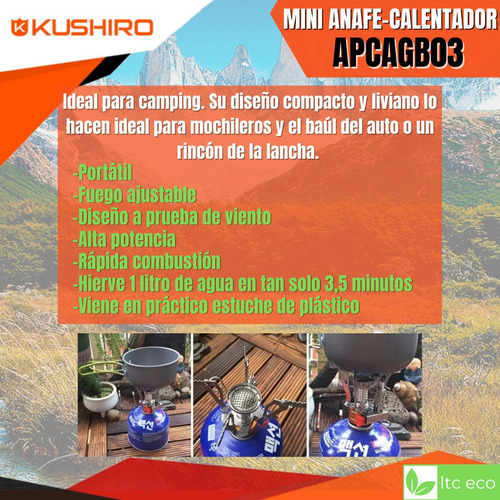 Mini Anafe Calentador Plegable Camping Pesca Estuche Cocina