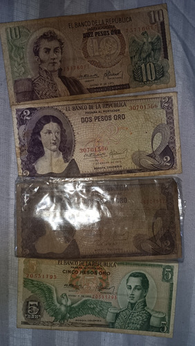 Billetes Antiguos Herencia De Mi Abuelo Bolívares Pesos