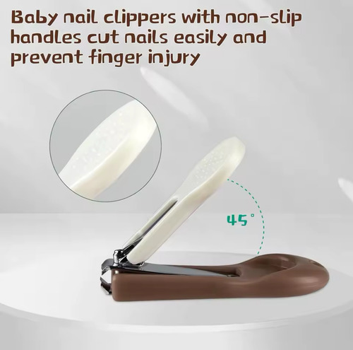 Kit 4pz Higiene Cuidado Uñas Bebé Cortauñas Marrón