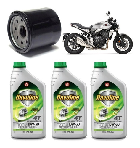 Kit Troca Havoline 10w30 Semissintético Cb1000 R Ra Ffp004