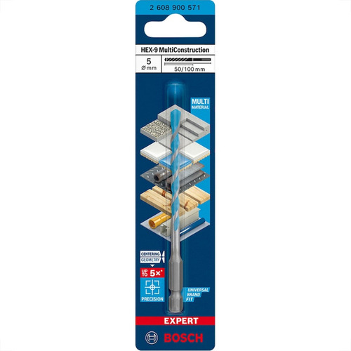 Broca Multiuso Construction Bosch Hex-9 5x50x100mm