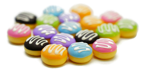 18 Psc Color Crema Donut Casa De Munecas Miniaturas Comida