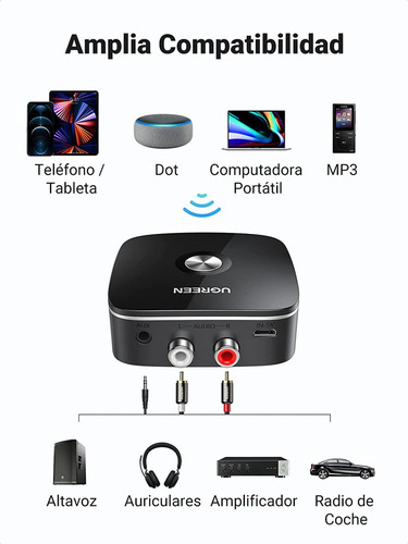 Receptor De Audio Bluetooth 5.0 A Rca O Aux3.5mm Ugreen