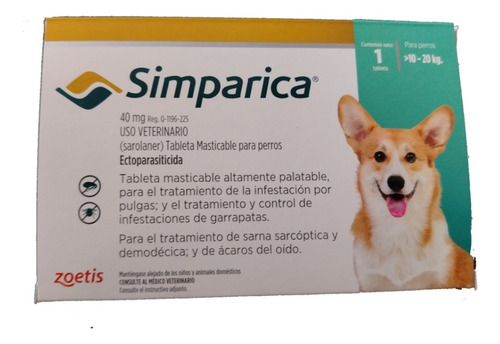 Masticable Perros Zoe 40mg Turquesa 1 Tab 10-20k