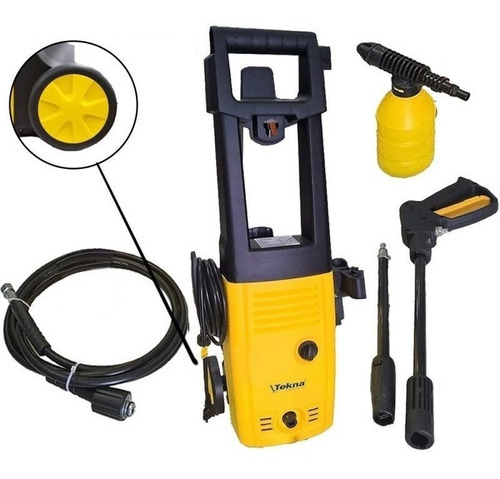Lavadora Alta Pressão 1400w Rodas Alça Longa + Kit Hlx Tekna