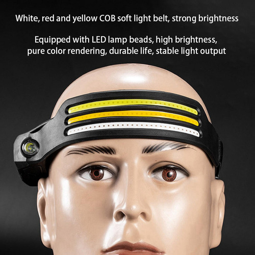 . Linterna Frontal Led Cob Brillante Barra De Luz Con Luz