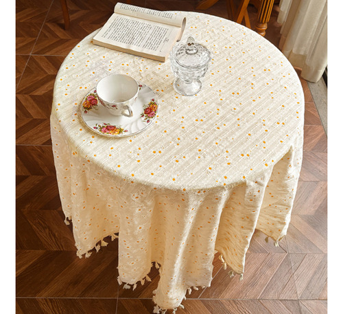 Mantel Rectangular De Algodón Lilacstassels Para Decoración