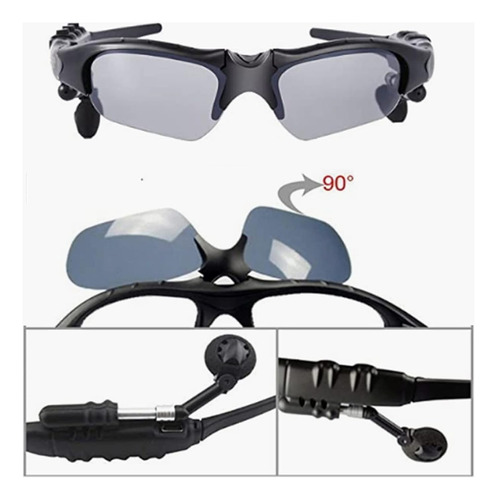 Lentes Gafas Uv De Sol Deportivos Con Audifonos Bluetooth
