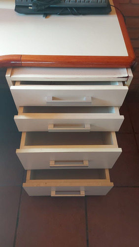 Escritorio T Pc Gamer Oficina Estudio 2 Cajoneras Con Ruedas Beige (Usado)
