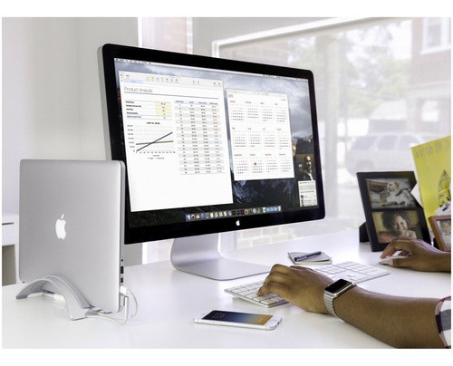 Soporte Base Laptop Aluminio Compatible Mac Bacbook Air Pro