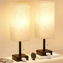 Comprar Lámparas De Mesa Para Dormitorio, Set De 2, Rectangulares