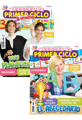 Pack  Revistas Primer Ciclo Febrero-marzo 2023 Impresas