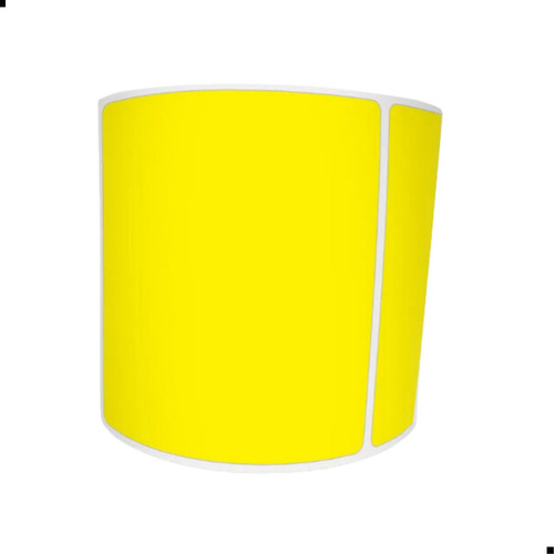 Etiqueta Couchê Amarela 100x100 Cor Amarelo Desenho Impresso Não