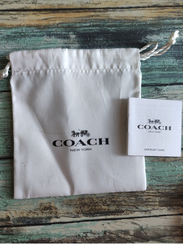 Cubrepolvos Bolsitas Para Joyería Coach Original Color Blanc