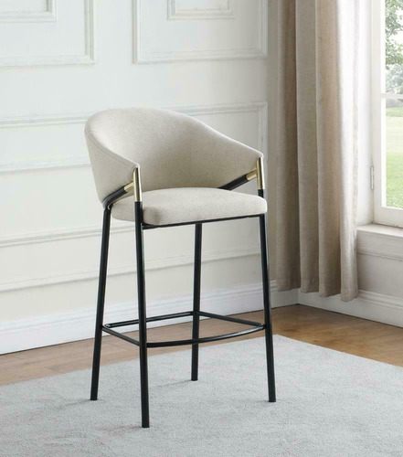 Imagen 4 de 5 de Banco De Barra Elegante Beige Con Toques Dorados
