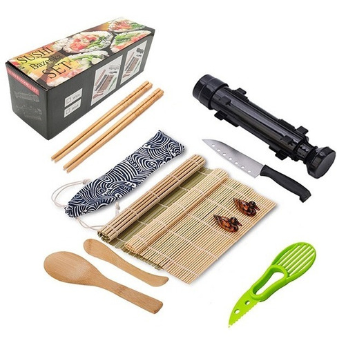 Kit De Fabricación De Sushi Con Bazooka Bambu + Extras