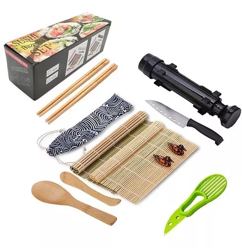  TantivyBo Kit de fabricación de sushi 22 en 1 edición de lujo,  kit para hacer sushi con molde completo de 14 formas y rodillo de temaki,  kit de sushi fácil para