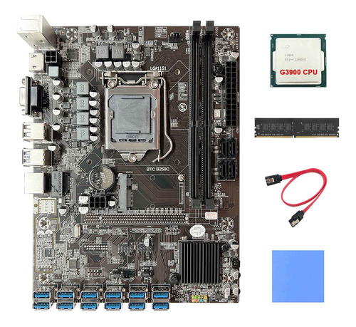 Placa Base Minera B250c Btc+cpu G3900+ddr4 4g 2666 Mhz Ram+