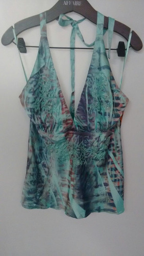 Musculosa Blusas De Raso Y Gasa Bordadas