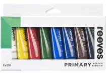 Comprar Set Acrilico Pintura Reeves Pomo X 8 Colores Primarios 22 Ml