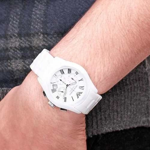 Special Offer Relógio Armani Ar1403 Men Ceramic White Watch