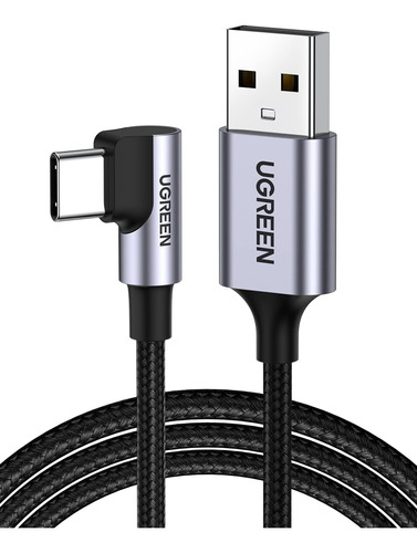 Cable Usb A Usb-c Ángulo 90° 480 Mbps Carga Rápida 18w 1m