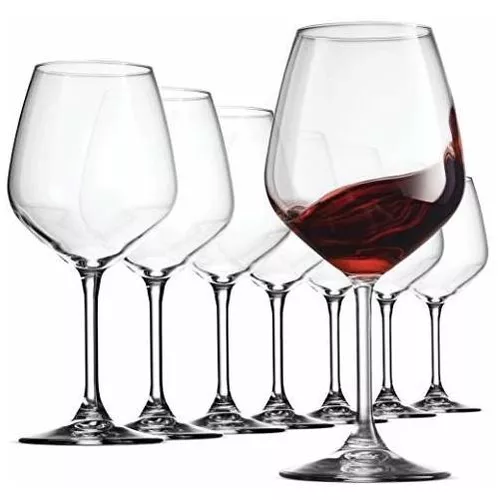 Copas italianas para vino tinto Paksh Novelty , 18 onzas, copa de vino  transparente., Set de 4, Transparente