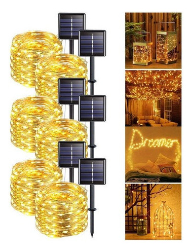 De Paquete De 6 Luces Led De Alambre De Cobre Con Energía