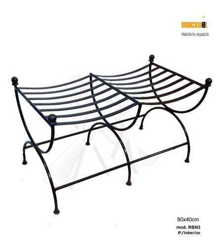 Imagen 1 de 4 de Banqueta De Hierro Forjado Pie De Cama Estilo Romano 80x40cm