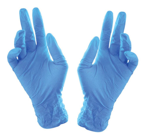 Guantes De Nitrilo Libre De Latex Sin Polvo Azul Negro 100pz Talla Chica