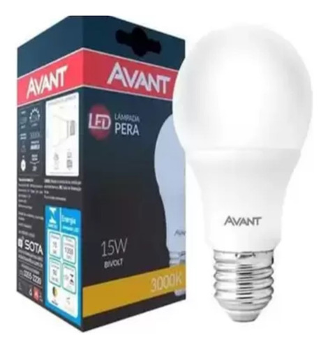 Kit 10 Lampada Led 15w E27 Inmetro Avant Bulbo Bivolt Modelo