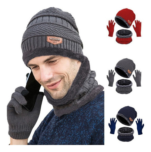 Guantes De Bufanda De Gorro Grueso De Lana Cálida Invierno