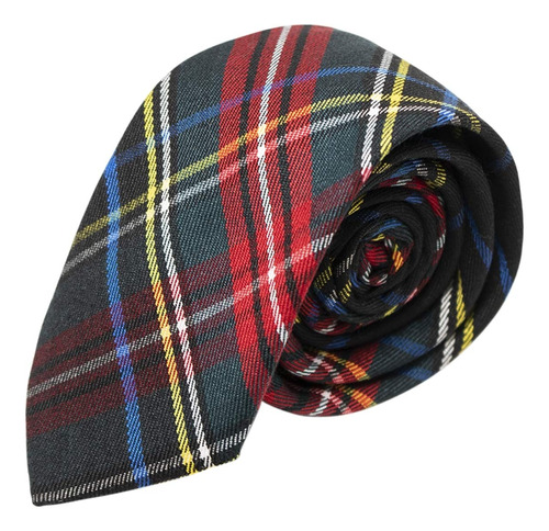 Tradicional Verde Oscuro Y Negro Corbata De Tartan Compruebe