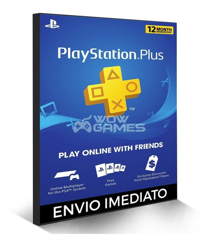 Cartão Psn - Playstation Plus 12 Meses Americano Us Ps3 Ps4