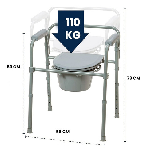 Silla Comodo 3 En 1 | Silla Para Baño Con Inodoro Plegable