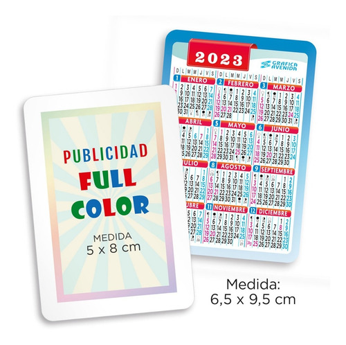 Imagen 2 de 4 de Almanaque Bolsillo Dorso En Blanco C/publicidad X100