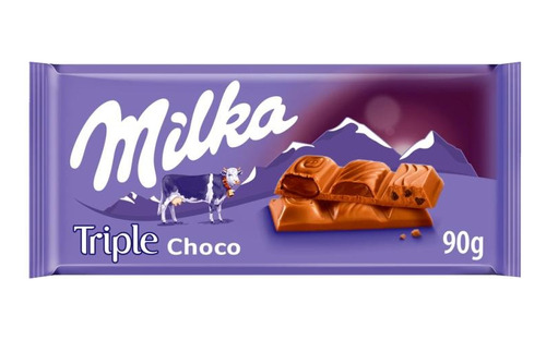 Imagen 1 de 5 de Chocolate Milka Triple Choco Cocoa X 90 Gr
