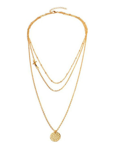 Collar Con Colgante De Moneda De Color Dorado Mult Xl020 Gol