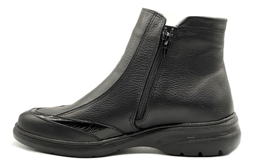 Bota Cuero Mujer Cierre Elástico