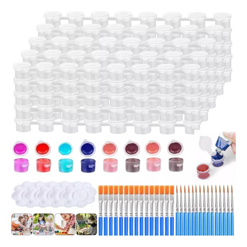 100 2ml Tiras De Botes De Pintura Vacíos Tiras 800 Botes