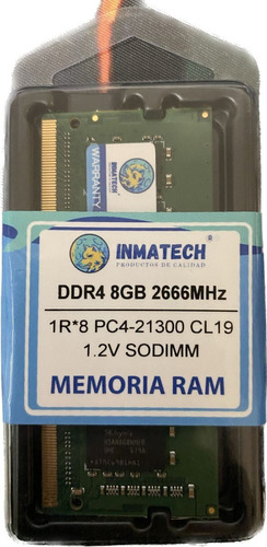 Memoria Ram Ddr4 8gb 2666 Inmatech