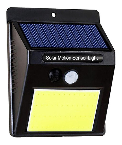 Kit 4 Luminária Solar Parede 48 Led Sensor Movimento Externa Cor Preto