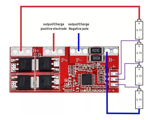 Modulo Carga Protección 4 Batería Litio Lipo Bms 30a 4s
