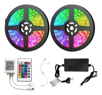 Comprar Tira Led Rgb 10 Metros 5050 Control Fuente Luces Gamer 12v