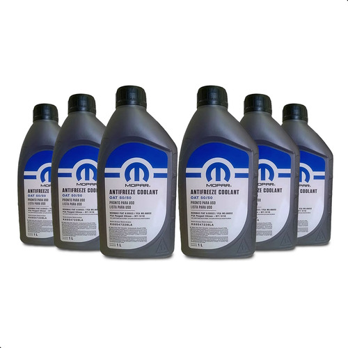 Kit 6 Anticongelante Liquido De Arrefecimento Mopar 1 Litro