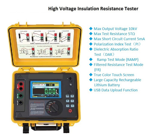 Testador De Resistência De Isolamento De Alta Tensão 5kv